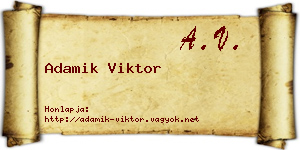 Adamik Viktor névjegykártya